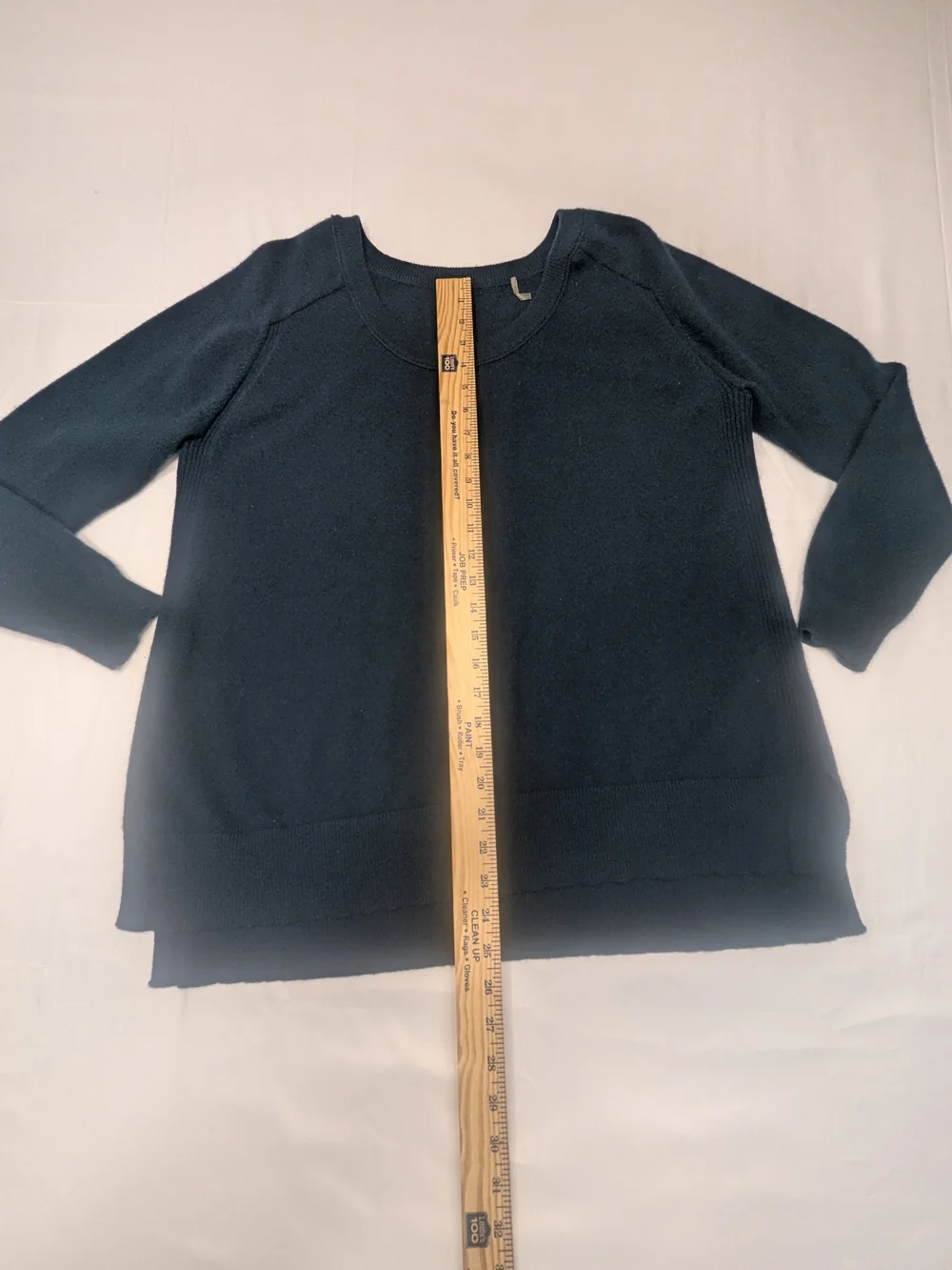 Margaret O'Leary 100% Cashmere Scoop Neck High-Low Knit Sweater Navy Blue L